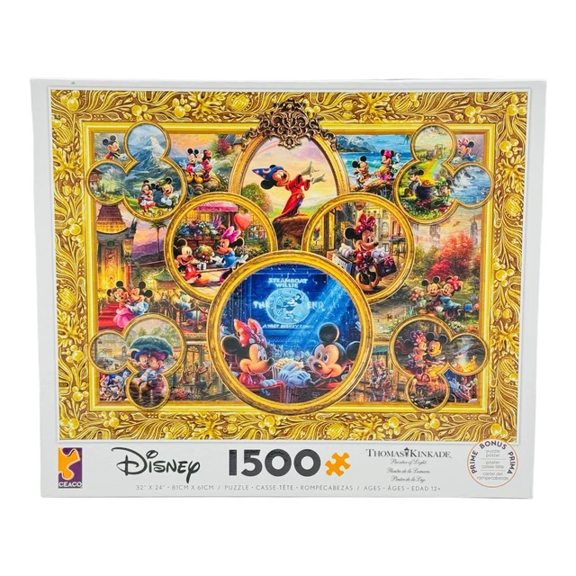 CEACO DISNEY THOMAS Kinkade 1500 Piece Jigsaw Puzzle Mickey & Minnie