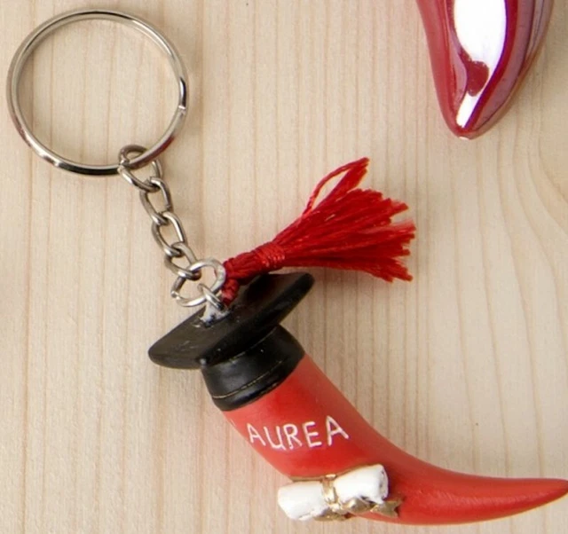 10 PZ PORTACHIAVI Con CORNO CORNETTO PORTAFORTUNA Bomboniera 1002 EUR - 2