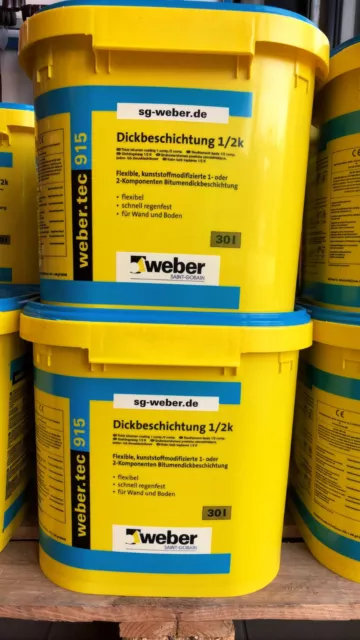 weber.tec 915 SG 30L Deitermann 1/2K Bitumen Dickbeschichtung Kellerdicht Bitum