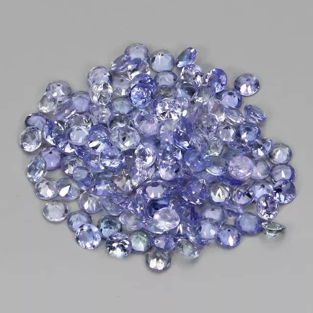 Round Cut VVS Natural Unheated Top Violet Blue Tanzanite 7.38ct 2.4mm 114pcs Lot