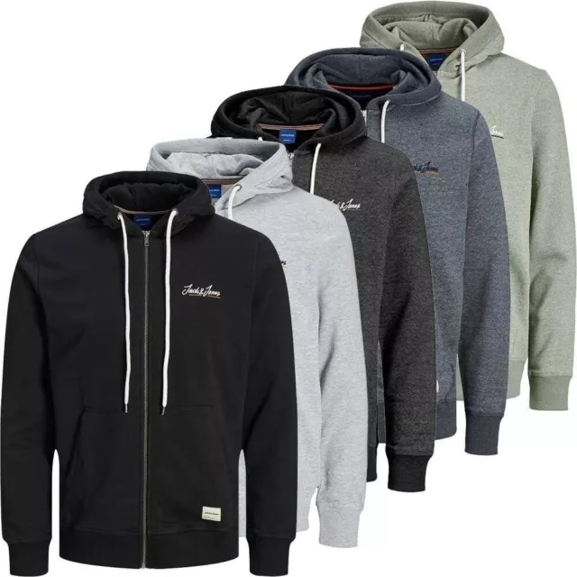 Jack & Jones Herren Sweatjacke Jortons Sweat Zip Hoody Kängurutasche Streetwear