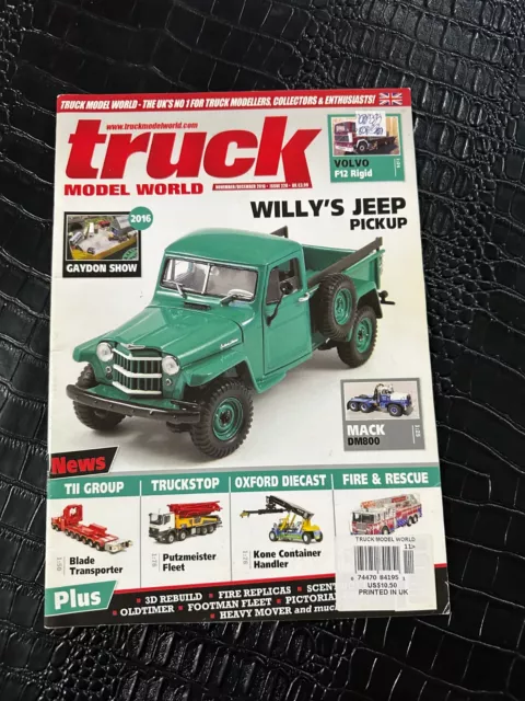 NOVEMBER/DECEMBER 2016 TRUCK MODEL WORLD magazine (UK IMPORT)