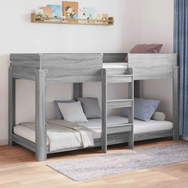 BUNK BED FOR Kids Grey Sonoma 100 x 190 cm Engineered Wood vidaXL £257. ...