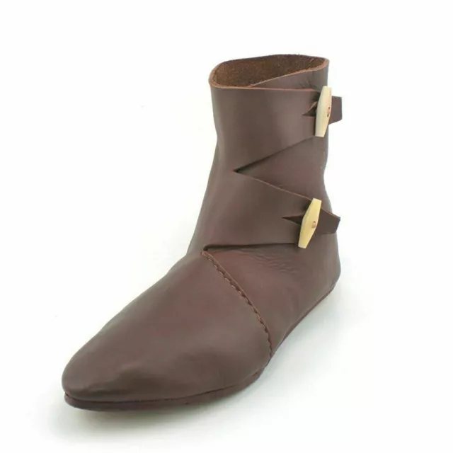 DGH Romain Coffre Double Bouton Bottes Viking Renaissance Médiéval Chaussures FS
