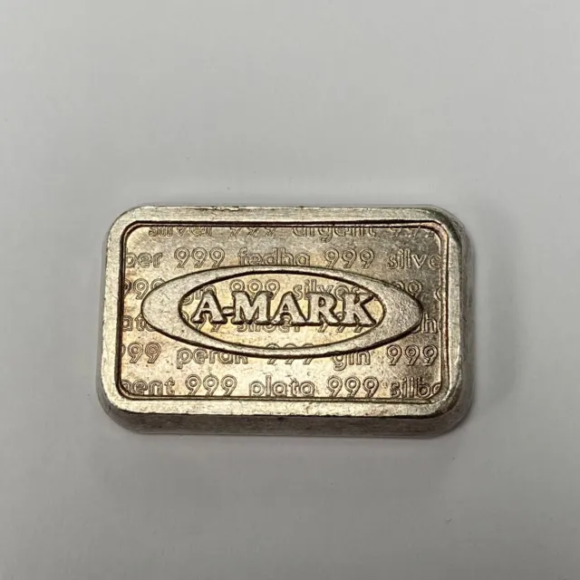 1 oz troy silver bar a-mark 1980