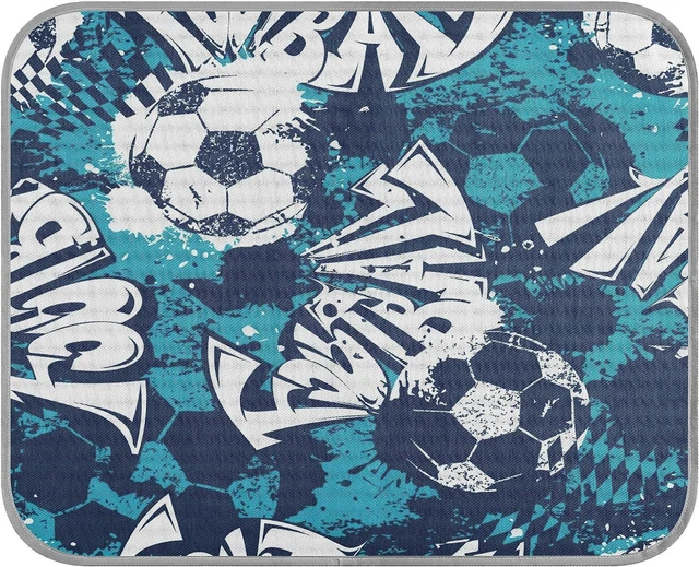 Soccer Graffiti 23.6X38.6 Inch Folding Pet Ice Silk Cooling Mat Comfy Rectangula