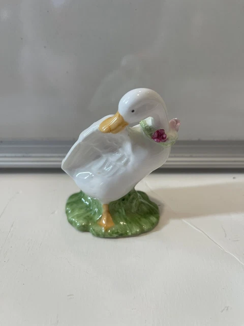 Vintage Omnibus Genuine Bone China White Goose 3" Figurine