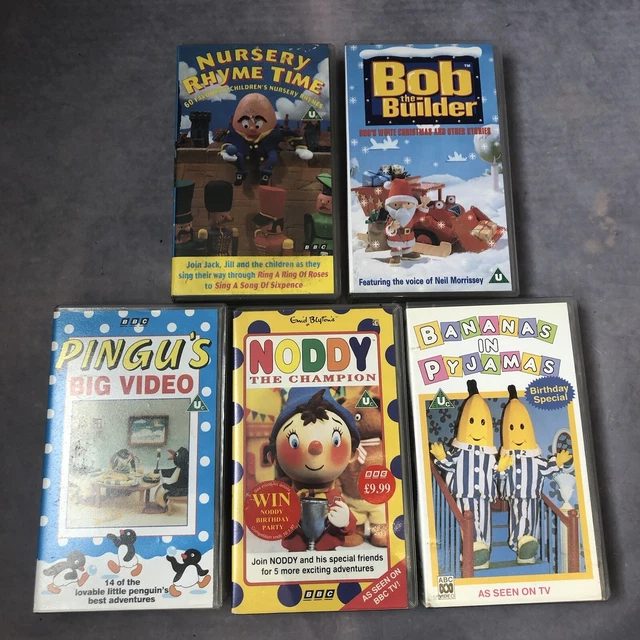 CHILDRENS VHS BUNDLE Nursery Rhymes Bob The Builder Pingu Noddy Bananas