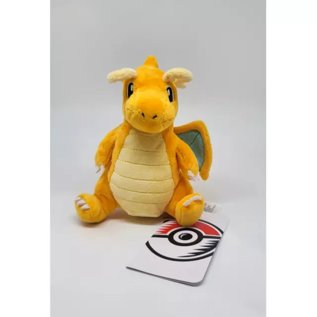 Dragonite Sitting Cuties plush + FREE stickers! Pokemon Center Edition