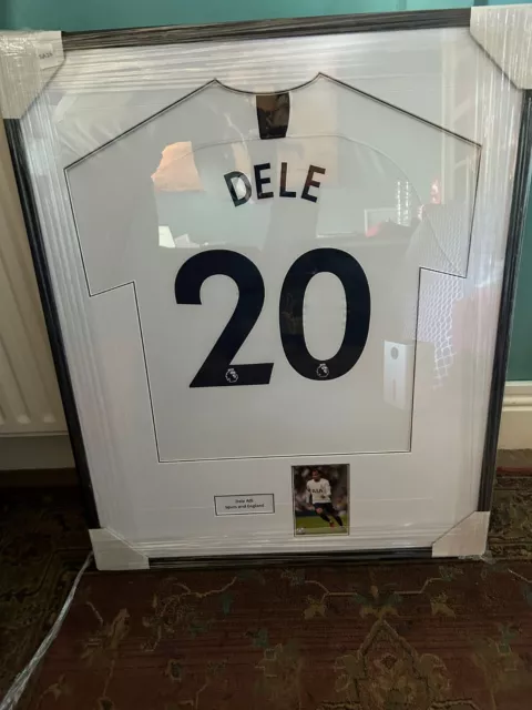 Signed framed football shirt Dele Ali Tottenham Hotspur