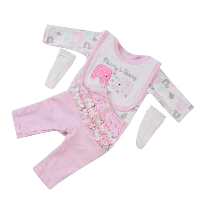 Reborn Doll Clothes 4 Pcs Outfit for 22-23 inch, Handmade Newborn Baby Doll