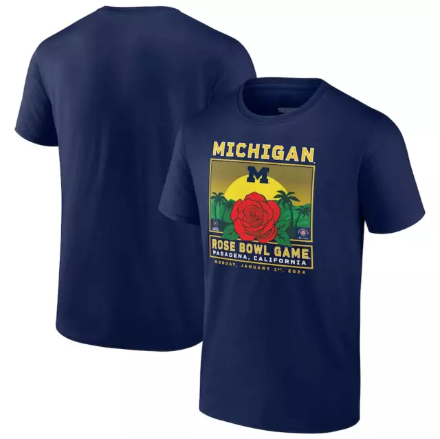 MICHIGAN WOLVERINES COLLEGE Football Playoff 2024 Rose Bowl TShirt