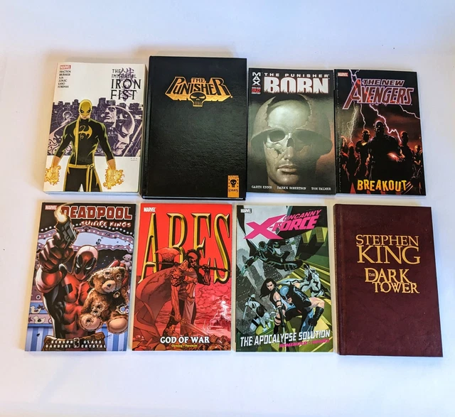 LOT of 8 MARVEL Comic Graphic Novels - Deadpool, Punisher, Avengers & More