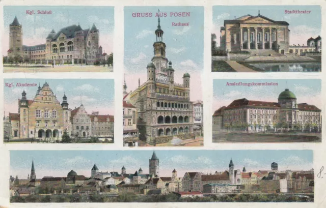 Gruss aus Posen Poznan AK 1915 Mehrbild Polska Polen 2107321