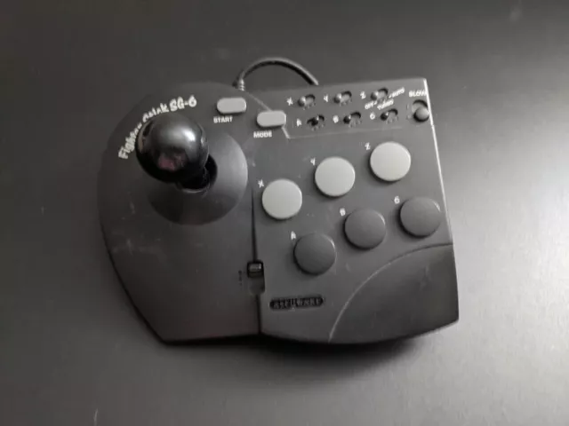 Asciiware Fighter SG-6 Arcade Bâton Manette de Jeu SEGA Genesis comme-Est Voir