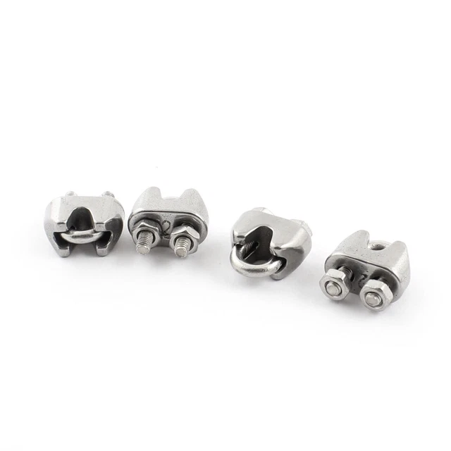 4pcs Câble acier inoxydable Collier Selle Agrafe 2/25" 2mm Câbles métalliques