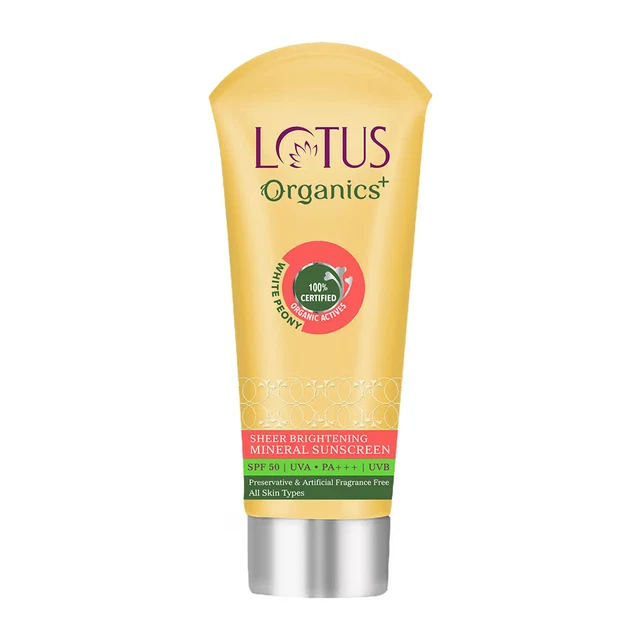 Lotus Organics+ Sheer Brightening Mineral Sunscreen (100gm) free shipping
