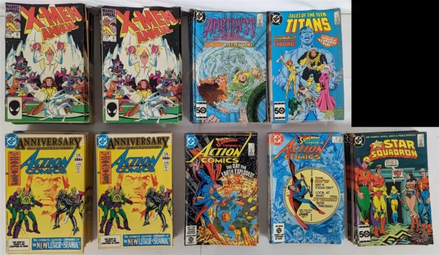 Warehouse Lot of 163 Comics Marvel/DC X-Men Action Comics Teen Titans AVG 9.6/8