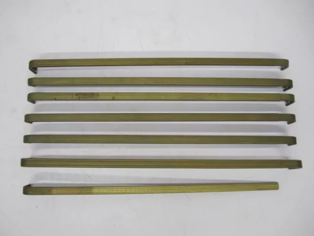 6 Vtg Stamped Embossed Metal Curtain Drapery Rods Gold Adjustable 27.5"-51"