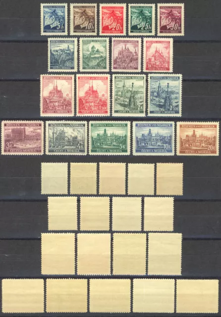 MiNr. 20-37 Böhmen & Mähren - Lindenzweig und Landschaften - postfrisch **