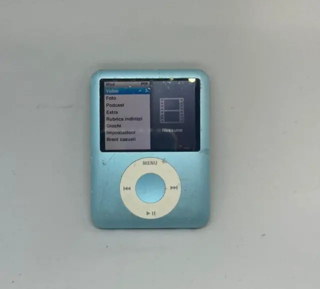 Apple ipod nano 3rd gen A1236 celeste 8gb usato testato funzionante mp3