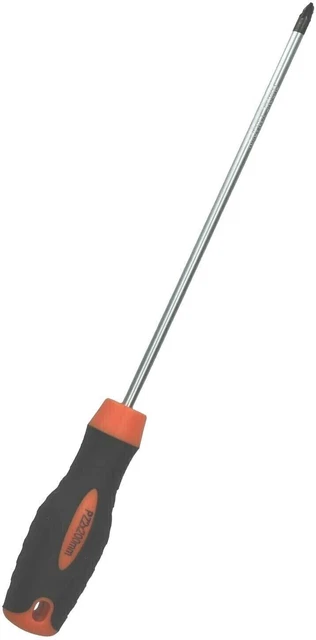 Poignée en caoutchouc Pozi PZ2 x 200 mm Tige Magnétique Pointe Longue Pro...