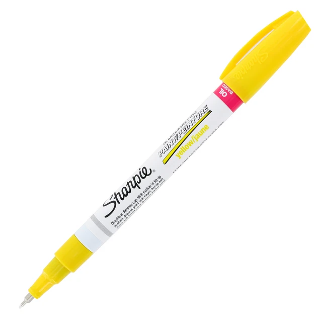 SHARPIE OILBASED PAINT Marker, Extra Fine Point, Yellow Ink, 1Count