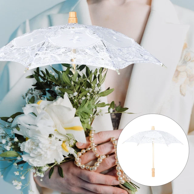 Ombrellone Fotografia Matrimonio Oggetto di scena Decorativo Ricamo Sposa Elegante Pizzo