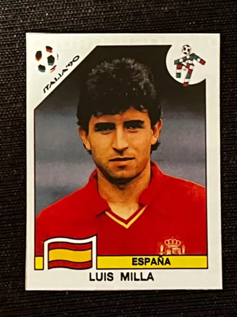 Sticker Panini World Cup Italy 90 Luis Milla Espana# 353 Recup Removed