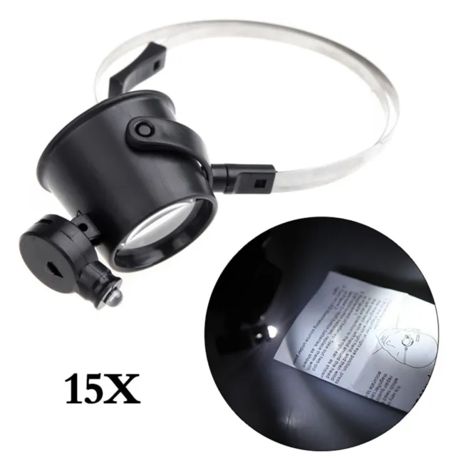 Led Lighted Eye Loupe HandsHead Band Magnifier for Watchmakers