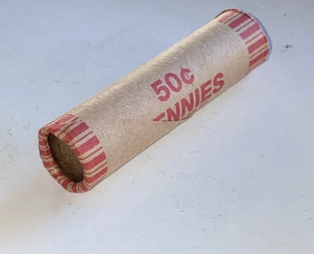 1 US Lincoln Wheat Cent Penny Roll 1922-D/Indian Head Tails IHC (50 Coins) Old