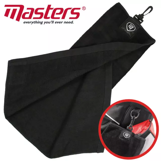 Masters Trifold Deluxe Velour Golf Towel +Golf Bag Clip & Groove Cleaning Patch