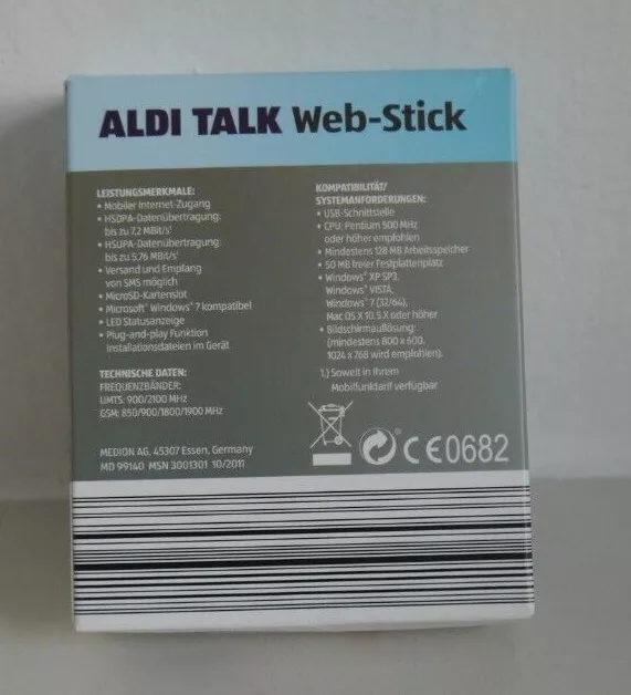 ALDI TALK WEB-STICK/Software in schwarz mit SIM-Lock frei gebraucht 3