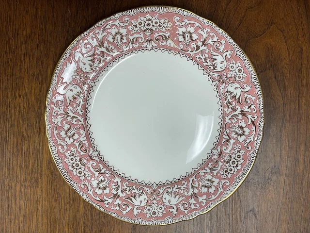 Vintage Crown Staffordshire ELLESMERE PINK Bone China 10.5" Dinner Plate A14993