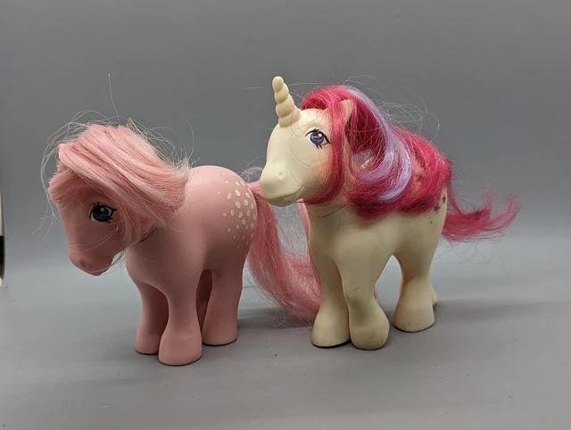 Lot Of 2 Vintage My Little Pony Figures Clean Good Condition Moondancer Cotton