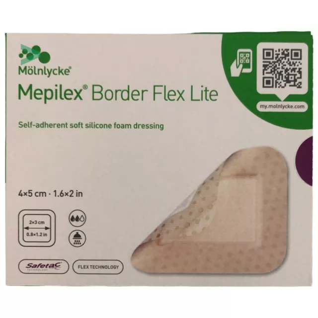 Mölnlycke Mepilex Border Flex Lite selbsthaftender Schaumverband 4x5 cm 10 Stk.