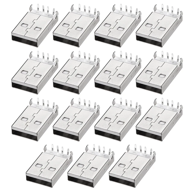Conector USB PCB, un conector macho tipo 2.0, 90 grados curvatura pie 15pcs