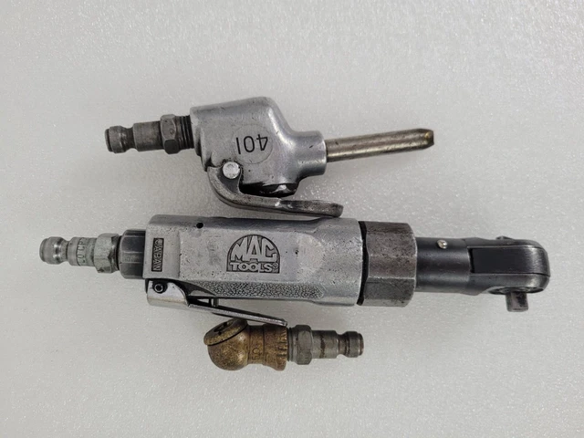 UNTESTED (Lot of 3) Vintage Mac Mini 1/4" Drive Air Ratchet/Tru Flate 350 & 401