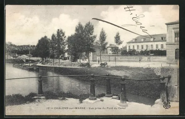 CPA Chalons-sur-Marne, Vue prise du Pont du Canal 1906