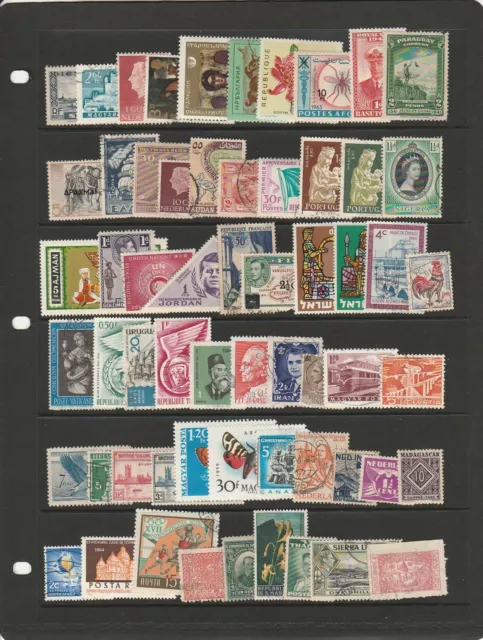 Accumulation 100 Worldwide Stamps Mint And Used Free Shipping
