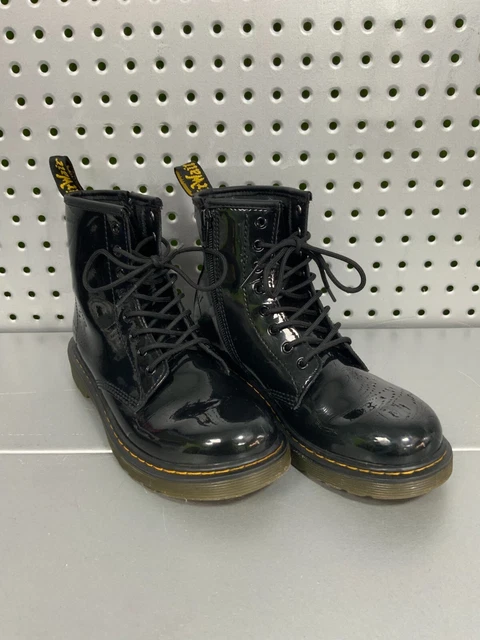 DR MARTEN 1460 J Kids Ankle Boots Size UK 3 EU 36 Patent With Side