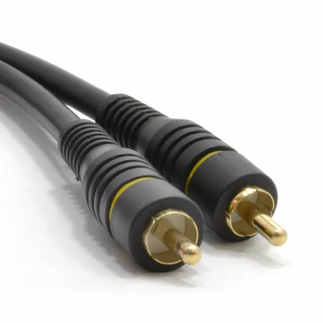 1.5m Premium 75 Ohm Digital Audio COAX Gold Plated RCA Phono Cable [Black]