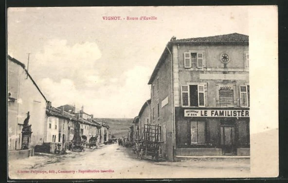 CPA Vignot, Route d´Euville, vue de la rue