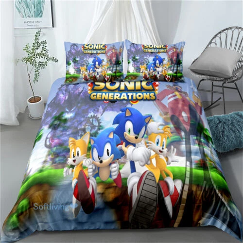 SINGLE/DOUBLE/QUEEN/KING SIZE BED Quilt/Doona/Duvet Set Sonic The