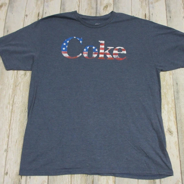 Coca Cola Coke Graphic Shirt  2x Blue Patriotic flag