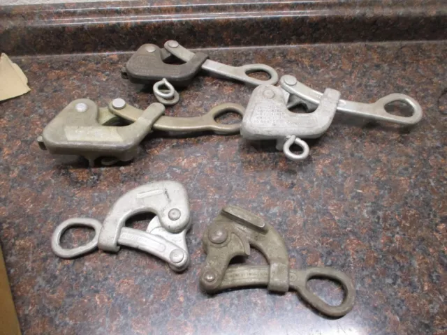 LOT OF 5 Crescent Tool/Klein Cable Wire Grip Pullers 1671-10 385 384 369