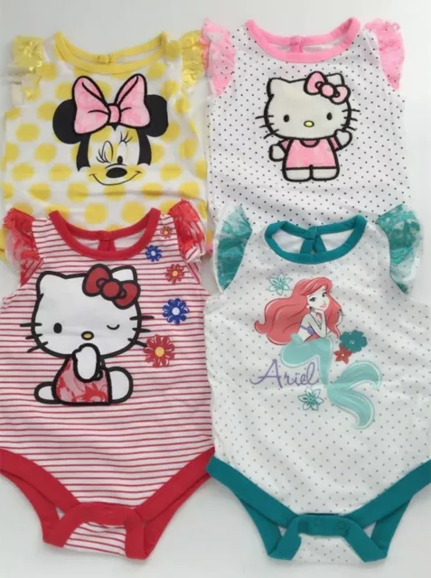 NEW Baby Girl Hello Kitty Minnie Mouse Princess Cotton bodysuit Romper