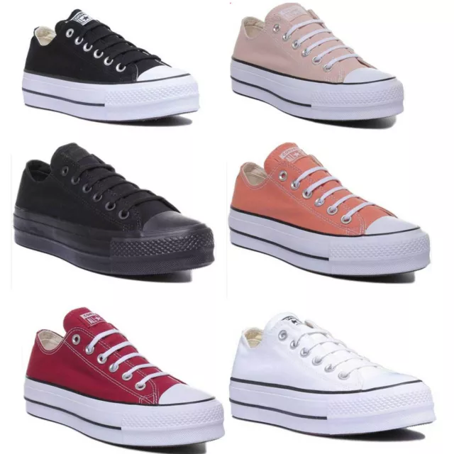 CONVERSE FEMME BAS Dentelle Plateforme Baskets en Divers Couleurs Taille UK  3 - EUR 89,60 - PicClick FR