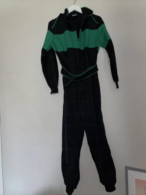 NFR racewear karting overalls Black Green size small -check Measurements kids