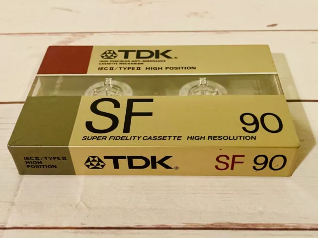 TDK SF90 Type II High Position Blank Cassette Tape - NEW and Sealed - RARE